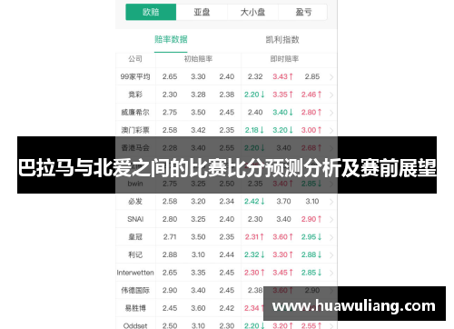 巴拉马与北爱之间的比赛比分预测分析及赛前展望